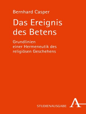 cover image of Das Ereignis des Betens